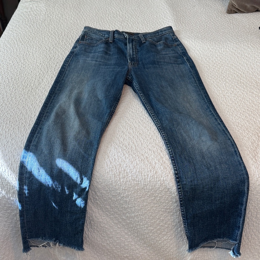 MOTHER women’s high waisted, rider ankle step fray.